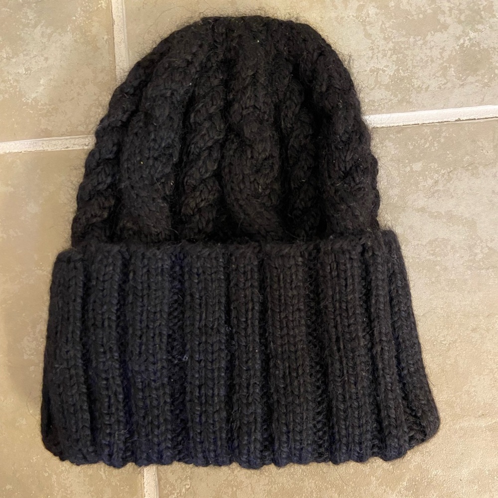Eugenia Kim Black Ribbed Alpaca Beanie
